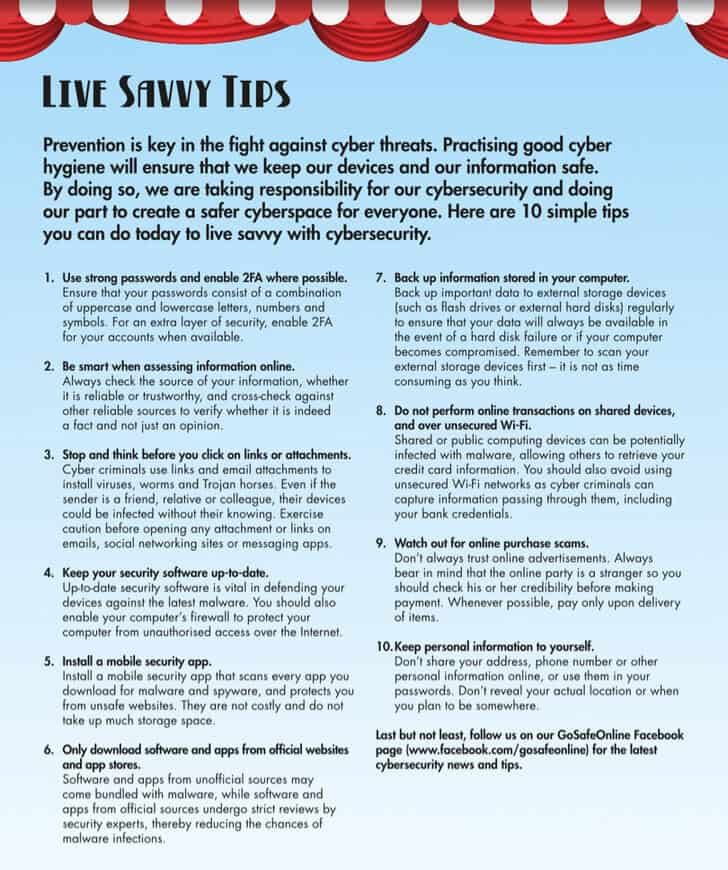 Cyber Hygiene Tips - Image via CSA