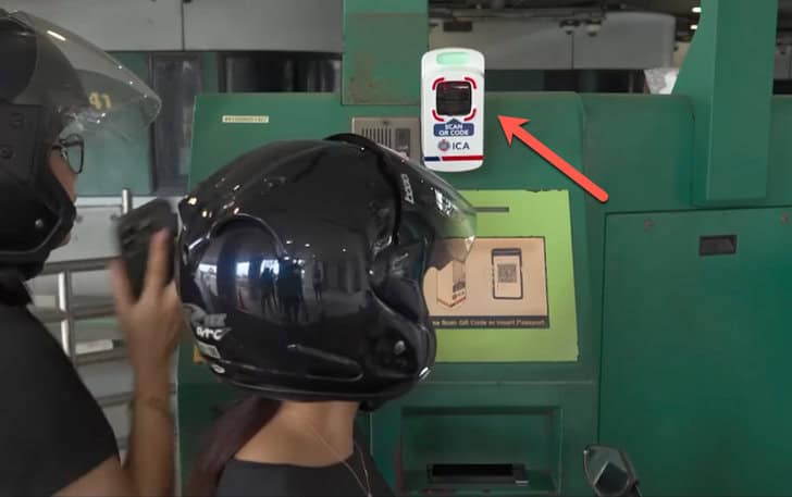 QR Code Scanner at the first barrier of QR Code Checkpoint