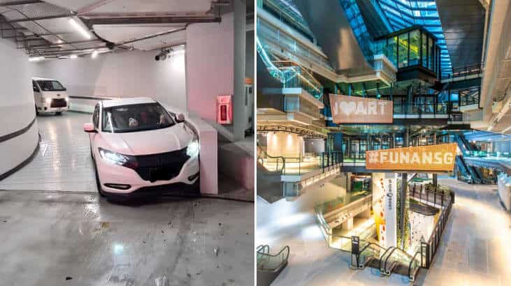 Rain Chaos: Cars Slam Into Funan Mall Carpark Wall!