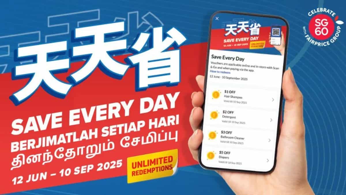 Get Up to $60 Off at NTUC FairPrice’s Save Every Day from 12 Jun to 10 Sept!