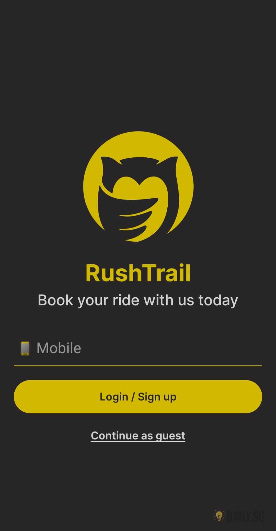 RushTrail - Step 1 Signup