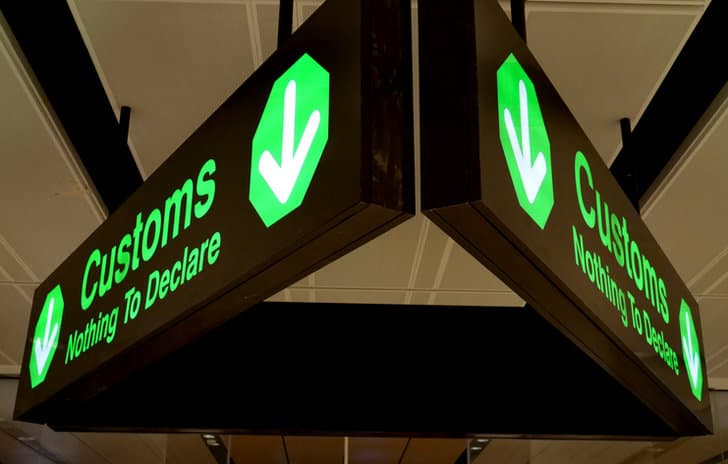 Customs Sign at Changi Airport