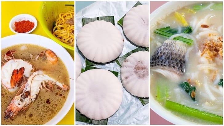 L to R: Adam Rd Noo Cheng Big Prawn Noodle Du Du Shou Shi Beach Road Fish Head Bee Hoon (Photo - Michelin)