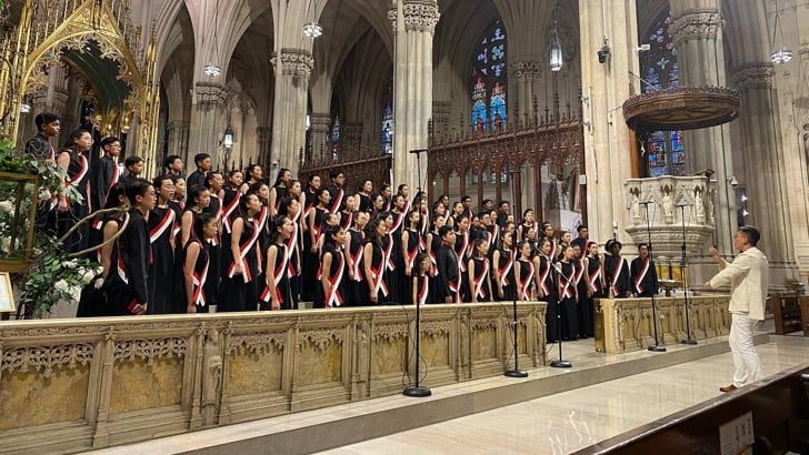 Voices of Singapore Children Choir at St Patricks Cathedral New York Image via Facebook (Voices of Singapore)