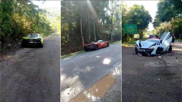 3 Singapore-Registered McLaren Supercars Crash in Johor